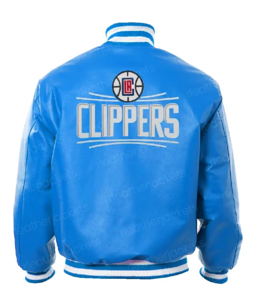 LA Clippers Blue Leather Bomber Jacket