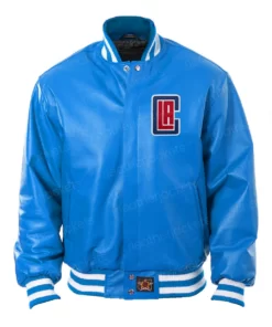 LA Clippers Blue Leather Jacket