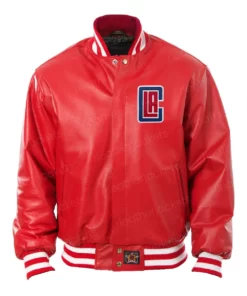 LA Clippers Red Leather Jacket