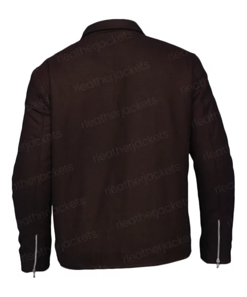 Men Wool Blend Brown Jacket