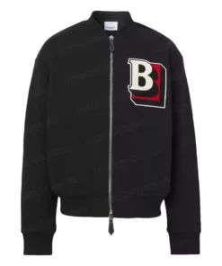 Unisex Black Bomber Varsity Jacket