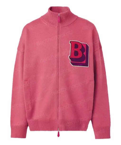 Unisex Pink Bomber Varsity Jacket