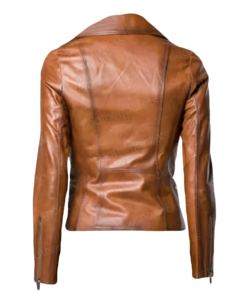 Womens Asymmetrical Brown Jacket