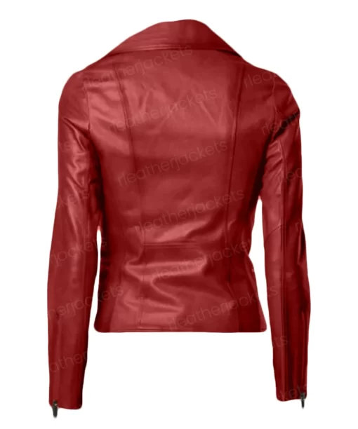 Womens Asymmetrical Red Jacket