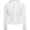 Womens Asymmetrical Zipper White Jacket