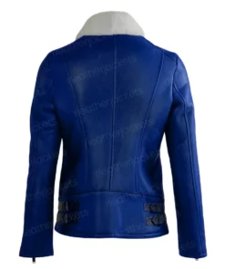 Womens Blue Shearling Jacket