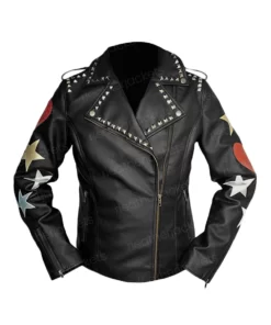 Womens Brando Black Leather Biker Jacket
