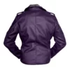 Womens Brando Purple Leather Jacket