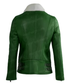 Womens Green Shearling Jacket