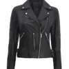 Womens Moto Black Leather Jacket