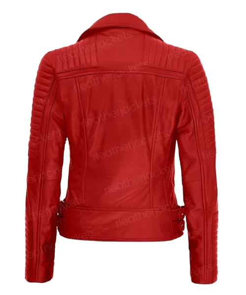 Womens Moto Red Jacket