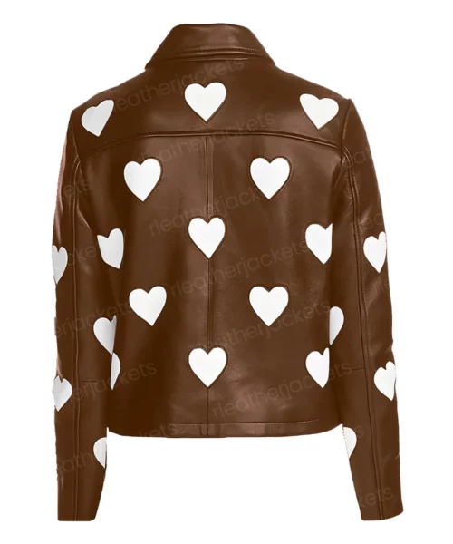 Womens White Hearts Brown Jacket