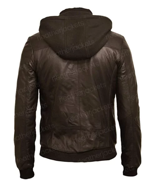Men Hooded Brown Jacket