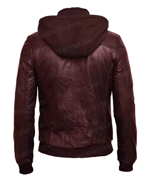 Men Hooded Maroon Jacket