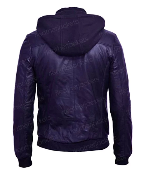 Men Hooded Purple Jacket