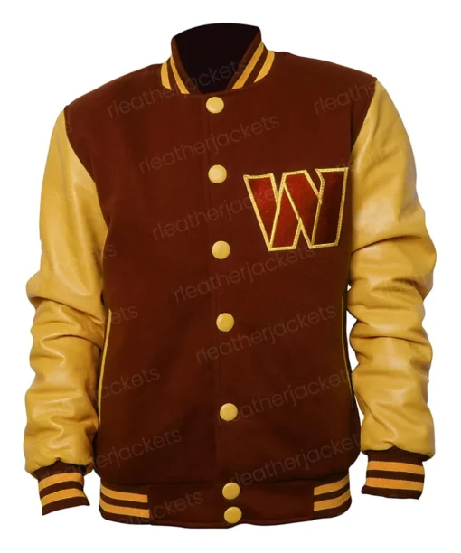 Washington Commanders Brown & Yellow Varsity Jacket