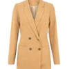 Womens Double Breasted Brown Coat