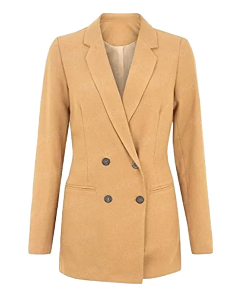 Womens Double Breasted Brown Coat