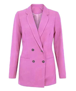 Women's Double Breasted Pink Coat