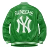 New York Supreme Green Leather Jacket