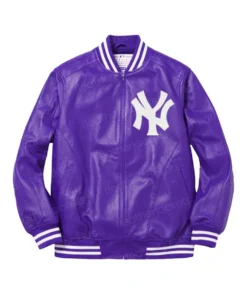 Guaranteed to add a striking look to your style with Supreme New York Purple Leather Jacket. The only place to shop for stylish jackets.