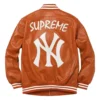 New York Supreme Orange Leather Jacket