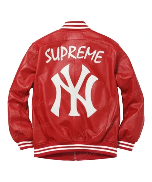 New York Supreme Red Leather Jacket
