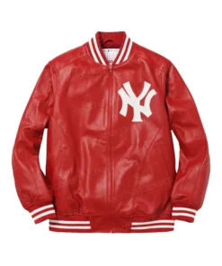 Supreme New York Red Leather Jacket