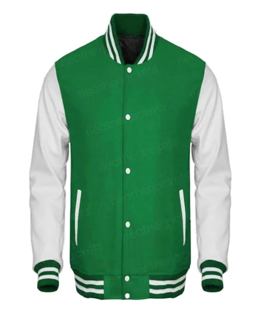 Mens Green Baseball Varsity Jacket