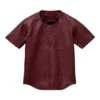 Mens maroon Leather T Shirt
