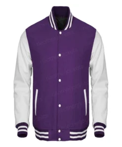 Mens Purple Baseball Varsity Jacket