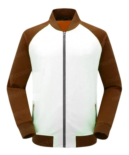 Mens Brown and White Training Jacket