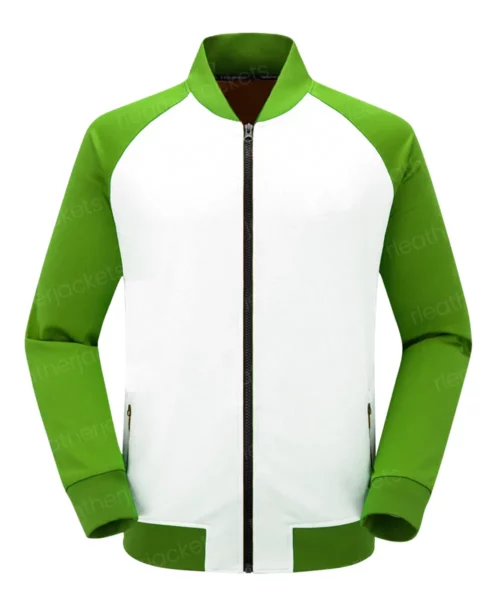 Mens Green and White Training Jacket
