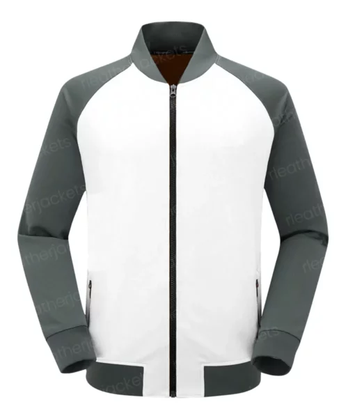 Mens Grey and White Training Jacket