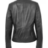 Women Black Leather Quilted Jacket