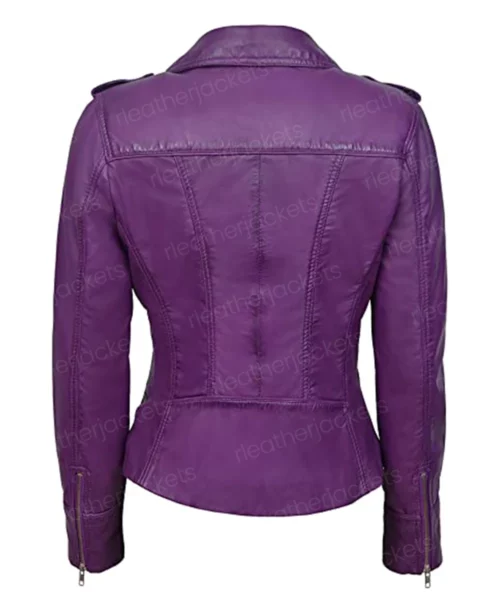 Women Purple Biker Jacket