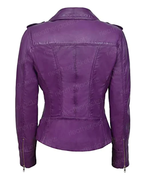 Women Purple Biker Jacket