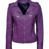 Womens Purple Biker Jacket