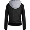 Womens Removable Hooded Black Jacket