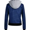 Womens Removable Hooded Blue Jacket