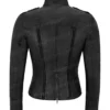 Womens Suede Lining Black Leather Jacket