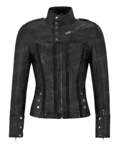 Womens Suede Lining Black Leather Jacket