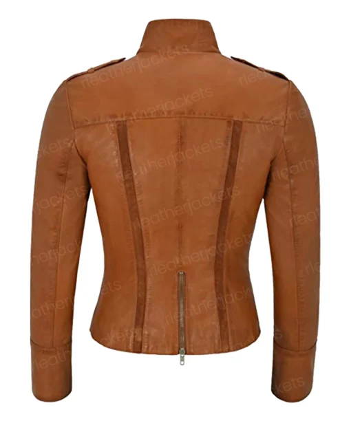 Womens Suede Lining Brown Leather Jacket