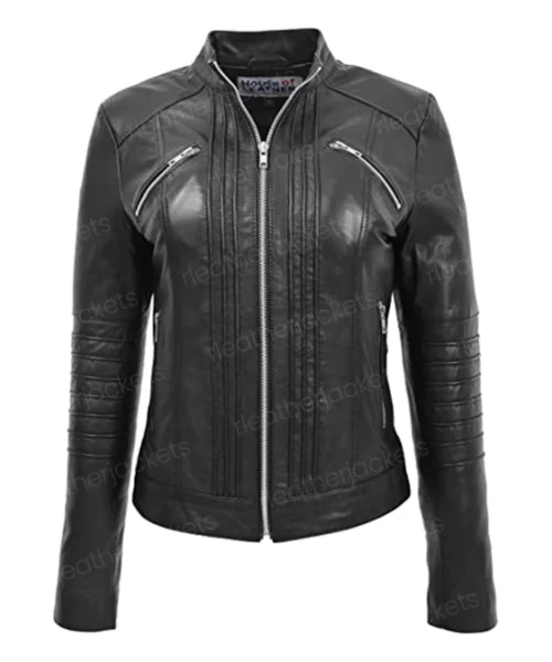 Womens Vintage Black Leather Jacket