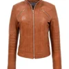 Womens Vintage Brown Leather Jacket