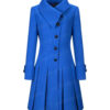 Women’s Lapel Turtleneck Blue Coat
