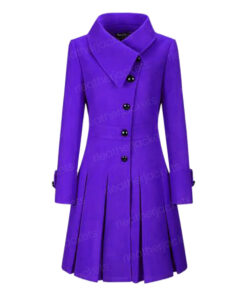 Women’s Lapel Turtleneck purple Coat