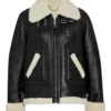 Womens Shearling Black Leather Jacket