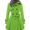 womens double breasted green peacoat