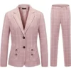 Women's Pink Checkered Suit
